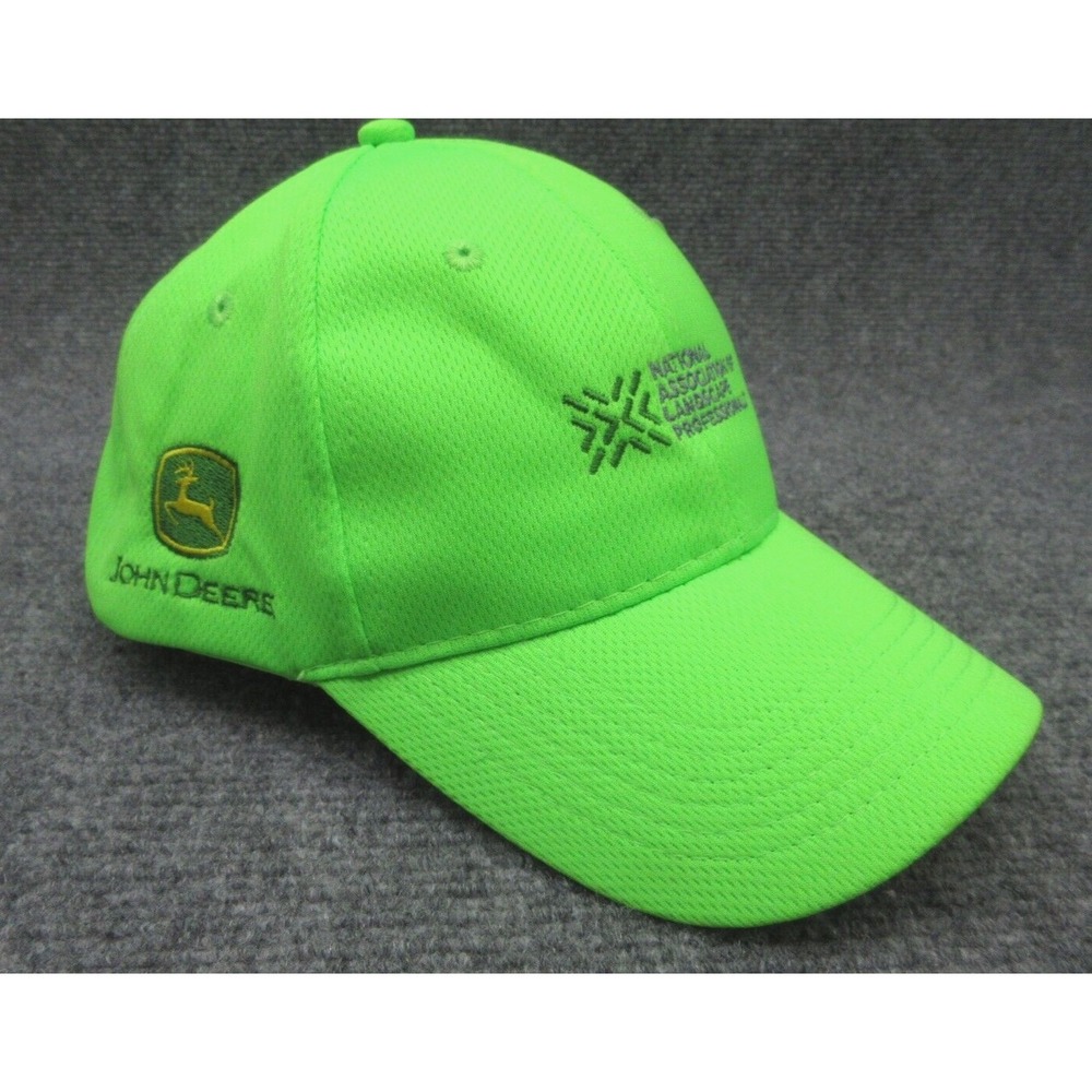 John Deere Unisex Baseball Cap NWT Adjustable Neon Green Logo Mesh OSFM